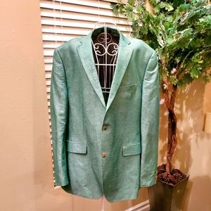 Mens Alan Flusser Teal Blazer size 46L